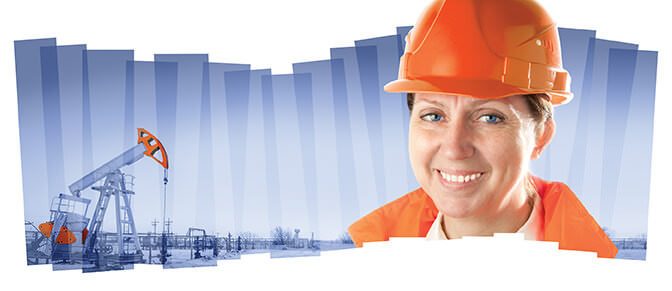 Women in enery , Female industrial worker in the field