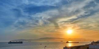 Public domain tankers at sunset