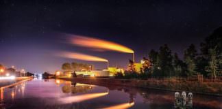 public domain refinery over river