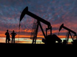 bigstock Silhouettes Of Pumpjacks And O 123677255