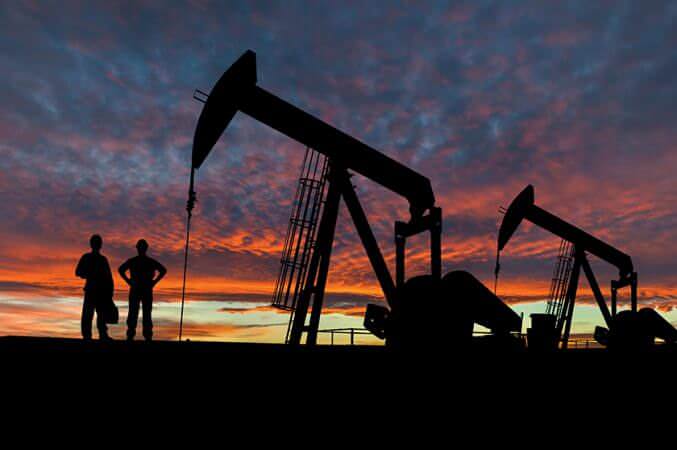 bigstock Silhouettes Of Pumpjacks And O 123677255