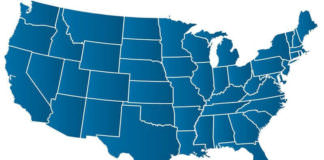 US Map Blue