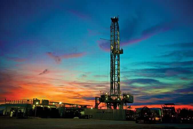 Hugo Stolte A2 Well at Eagle Ford Shale at sunset