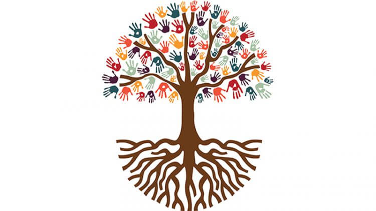 “It’s So Good to See You Here” tree hand illustration