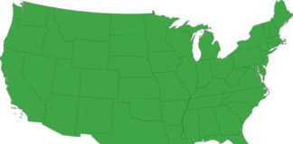 bigstock Green map of the United States 25527959