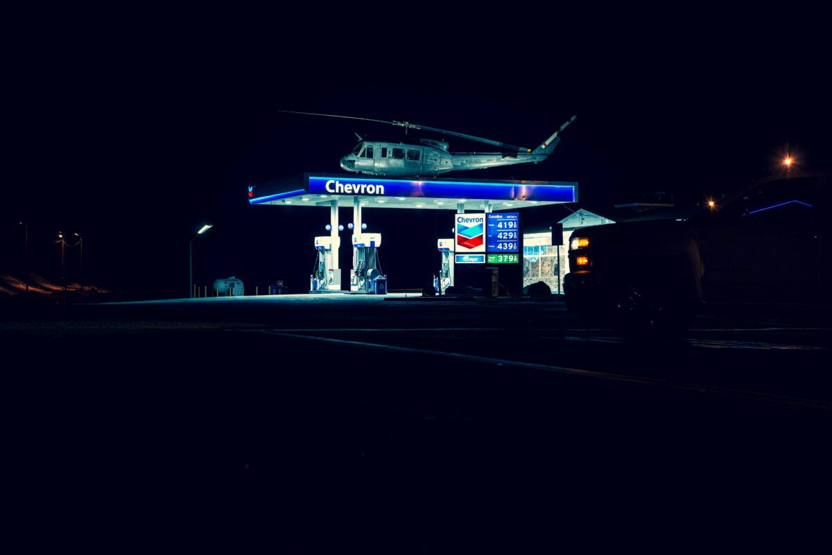 Megamerger: Chevron Buys Hess for $53 Billion night picture of a chevron gas station for an article about chevron buys hess in megadeal for oil and gas news