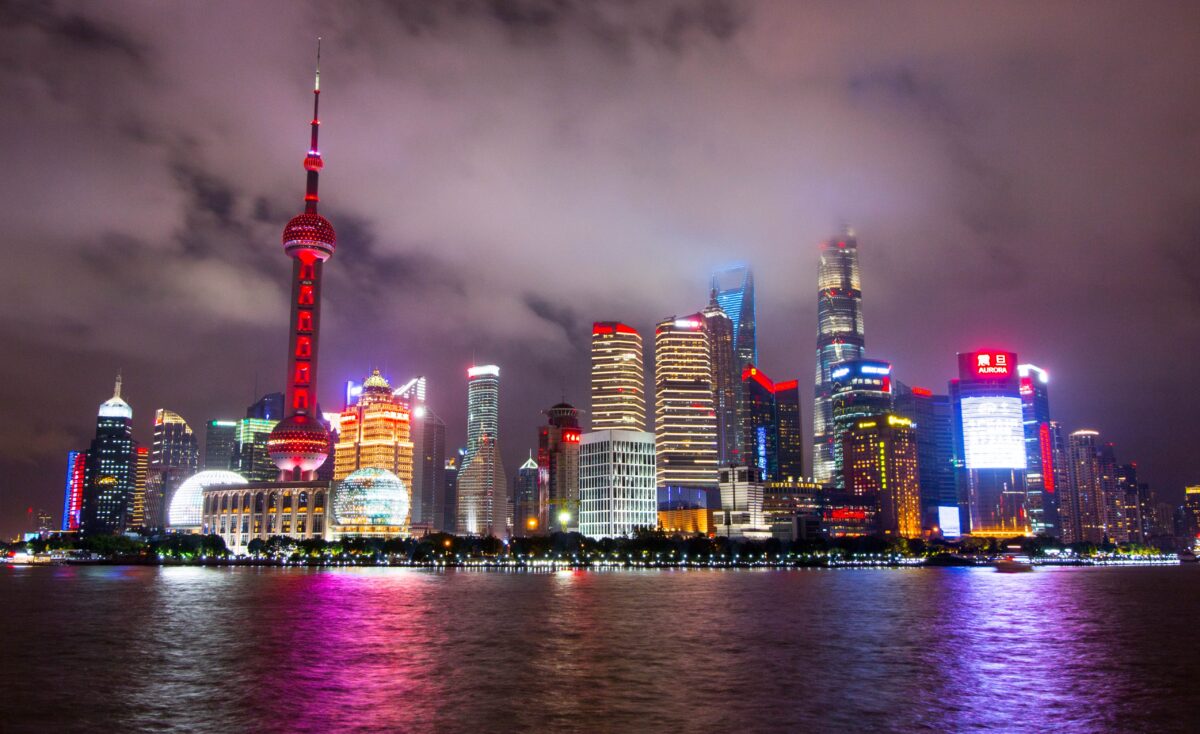 chinese city skyline for an article about renewable energy between us and china