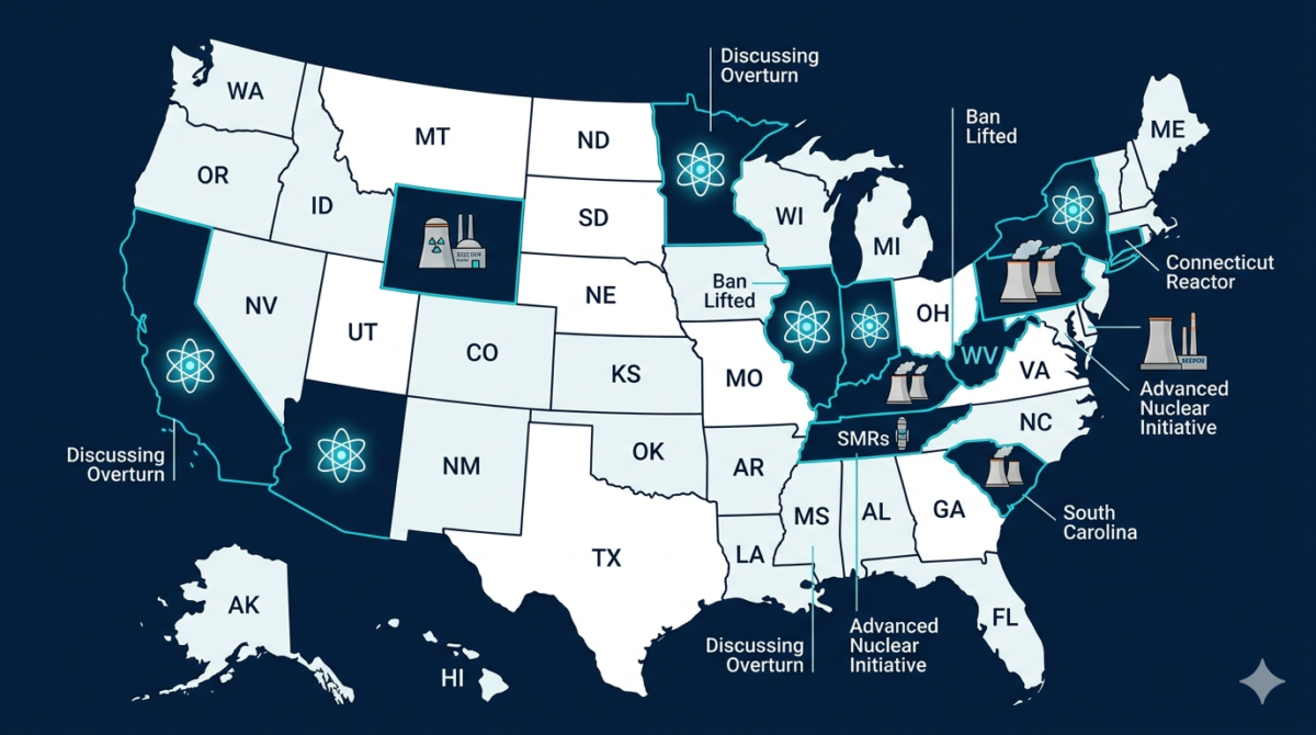 States in U.S. Increasingly Embracing Nuclear Power State nuclear power support
