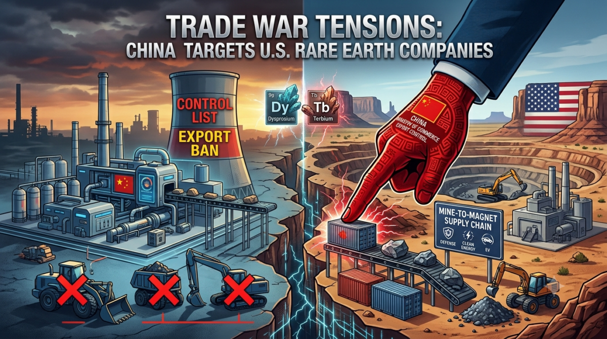 China Targets U.S. Rare Earth Companies China rare earth export controls