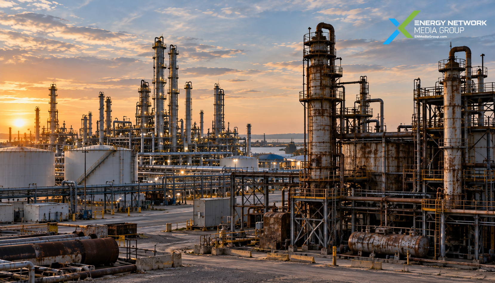 Partially operating U.S. oil refinery illustrating the economic pressures behind refinery closures