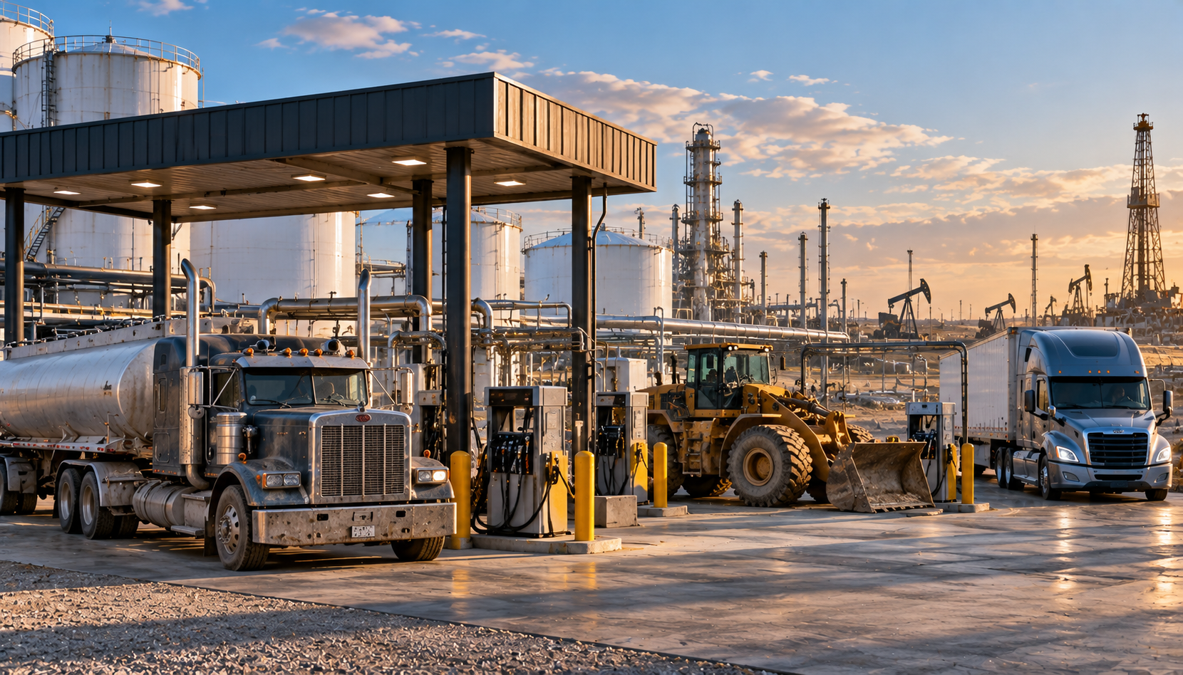 Diesel fuel pump serving commercial trucks and heavy equipment during the Texas emergency fuel waiver