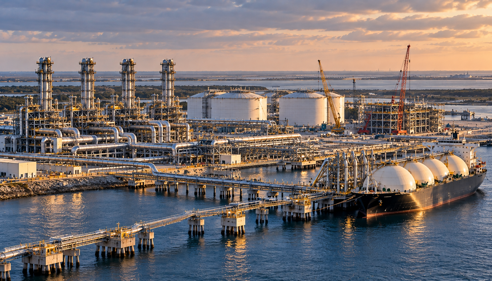 Home FERC LNG proposal represented by a Texas Gulf Coast liquefied natural gas terminal undergoing planned equipment improvements