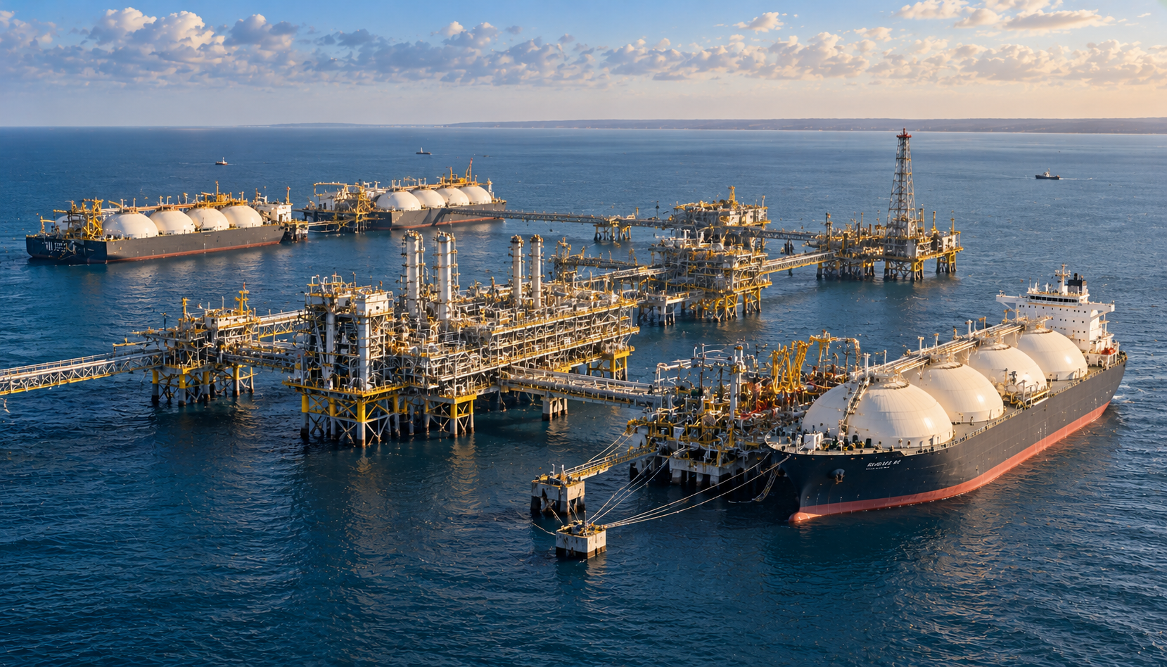 Home Illustration of the proposed ST LNG offshore export facility near Matagorda County, Texas