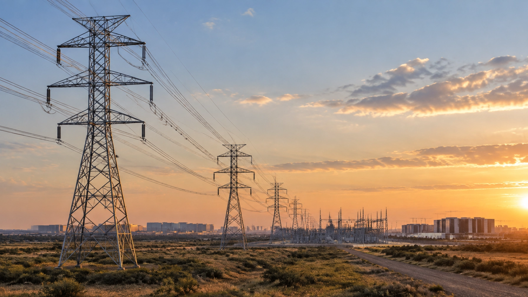 FERC transmission siting bill represented by interstate power lines and expanding grid infrastructure