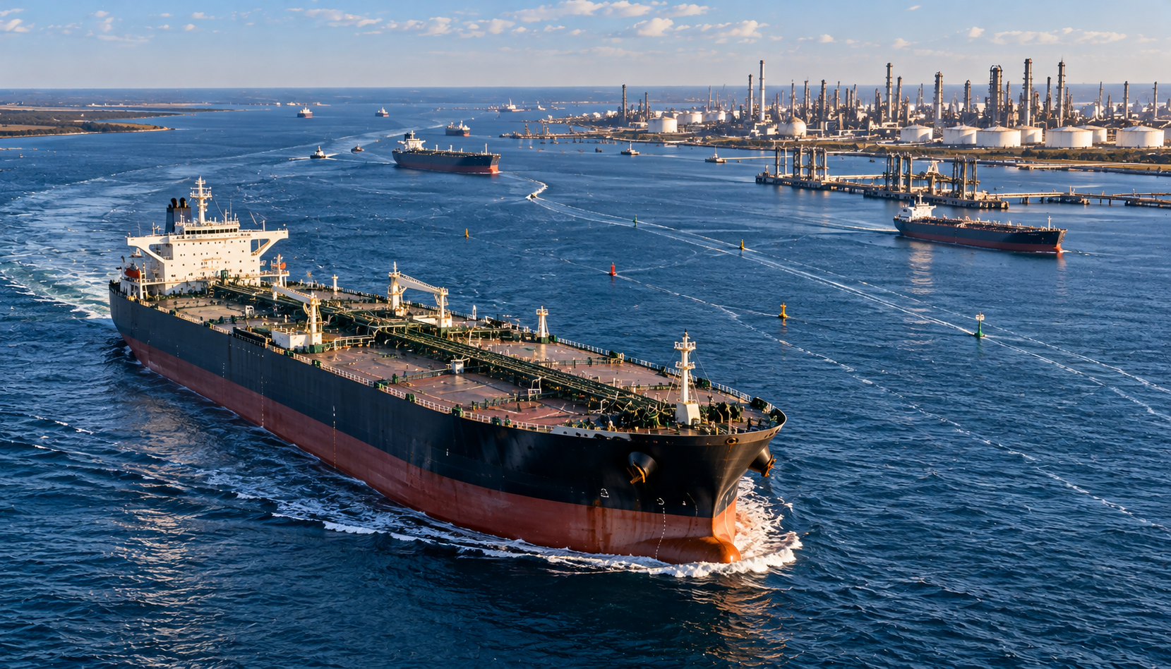 Home Very large crude carrier transporting oil as global shipping costs rise