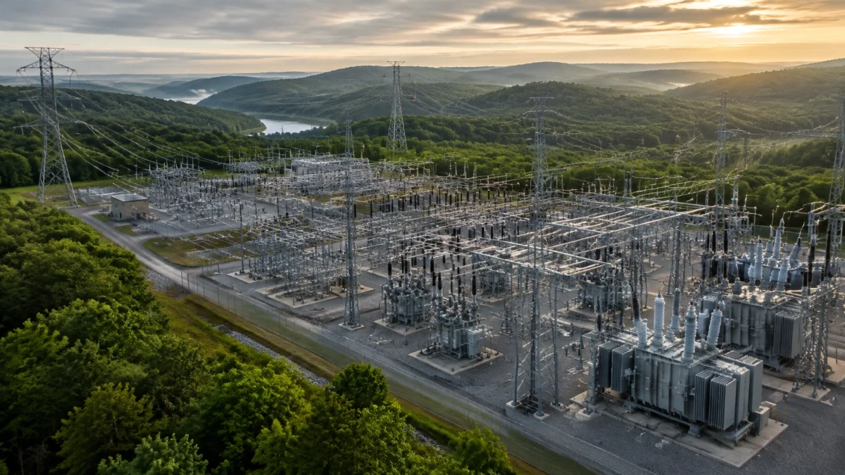 Illustrative electric substation representing the planned TVA grid expansion
